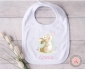 Preview: zuckersüßes Babylätzchen Hase Wunschname Name Geschenk Geburt Taufe Mitbringsel Geburtstag Lüttentüddel®